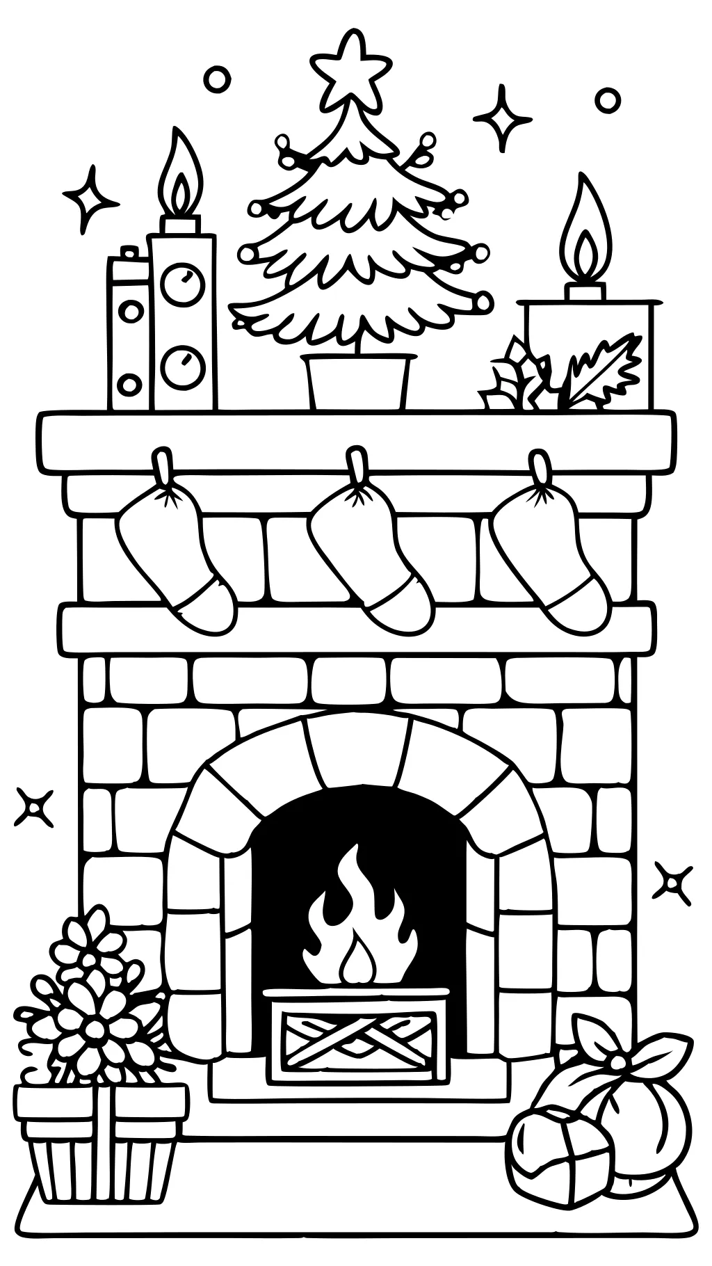 fireplace coloring pages